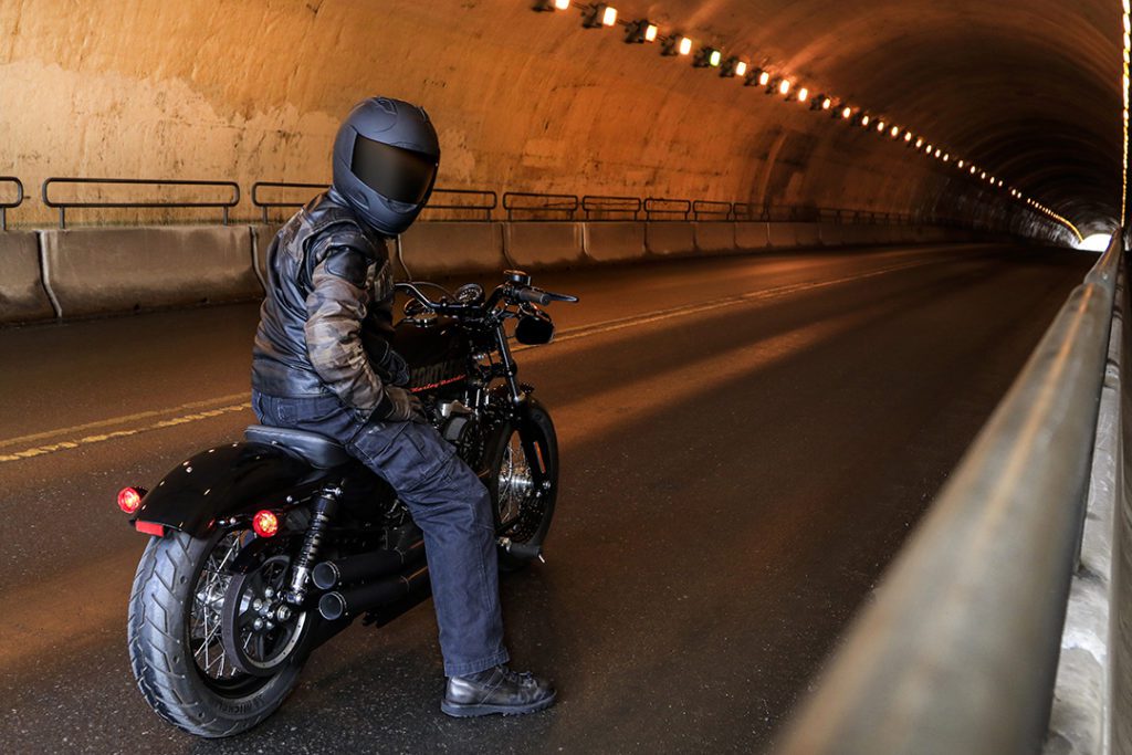Commercial Photography Example, Asheville Tunnel, Harley Davidson